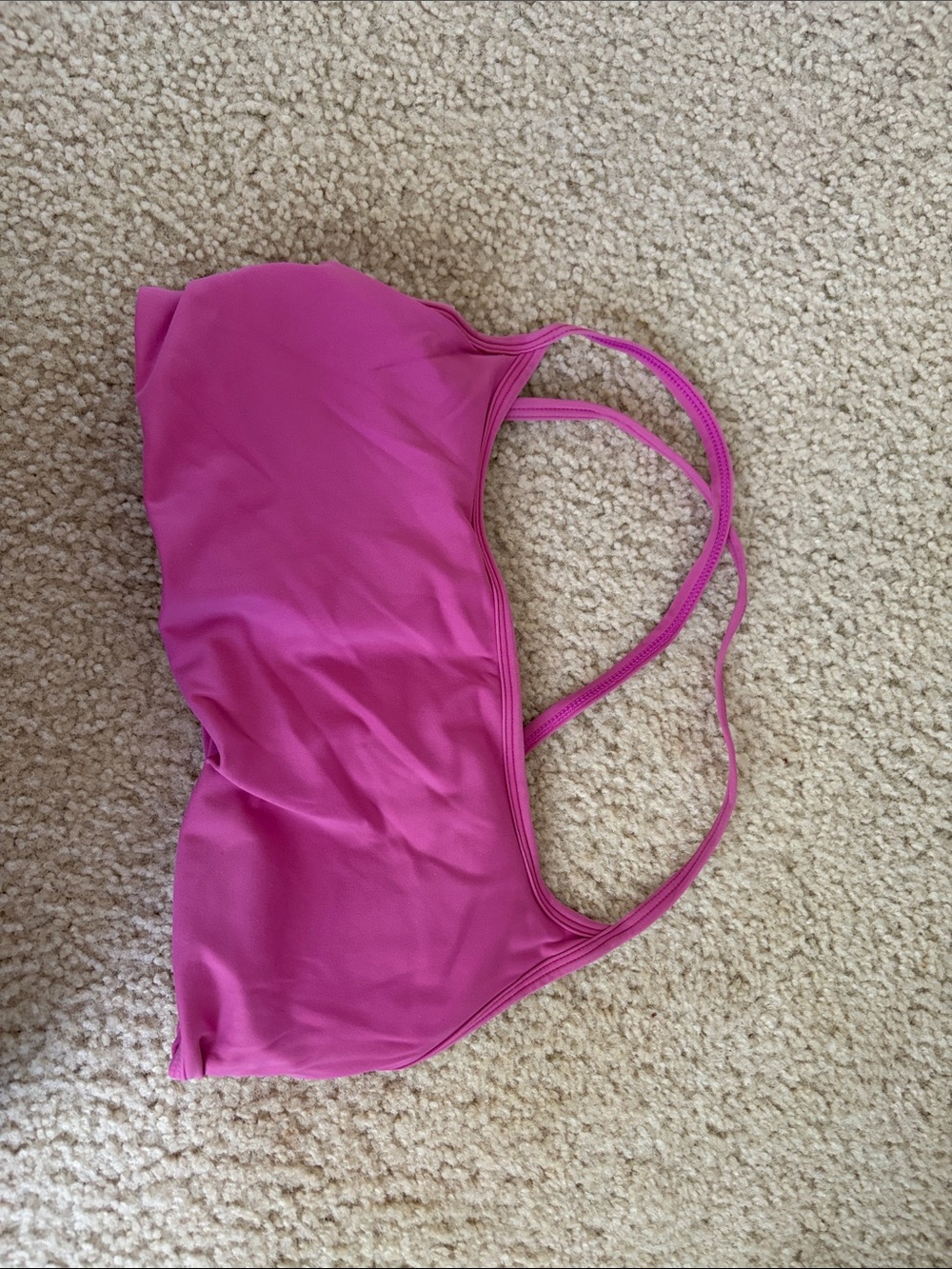 Women’s Pink Sports Bra- Classic Strappy Design
